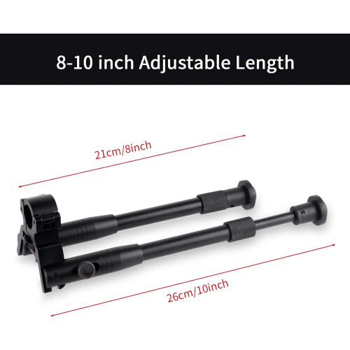 Adjustable 8'' To 10'' Retractable Height Aluminum Bipod Mount 1