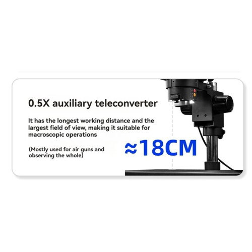 0.5X Auxiliary Teleconverter Microscope Teleconverter Expand View for Integrated Microscope Positioning Light Sources