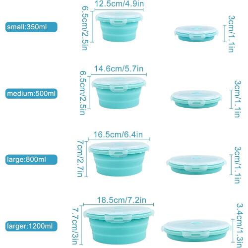 4-Piece Collapsible Food Storage Containers 1