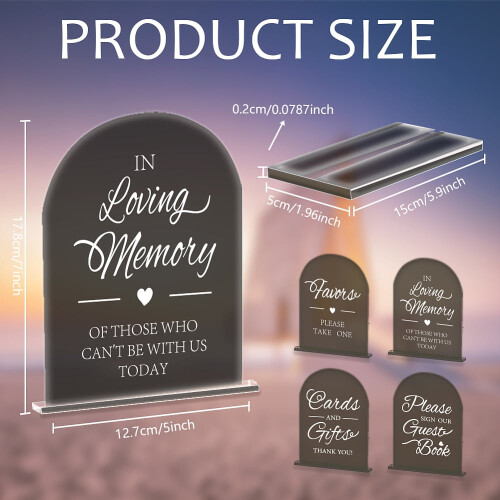 4-Piece Acrylic Wedding Place Card Set 1
