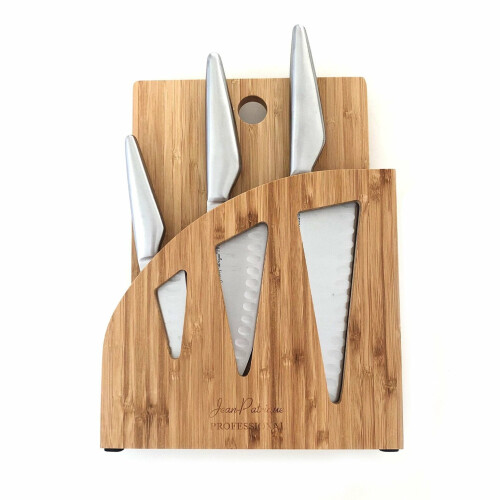 Bamboo Knife Block with Chopping Board Chopaholic 1