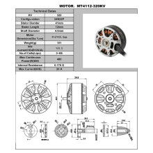 MT4112 320KV Brushless Motor High-Power Racing Drone Motor Multi-Axis Motor for RC FPV Drone