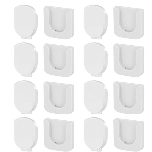 8Pcs Magnetic Remote Control Holder, Self-Adhesive White Remote Holder Wall Mount Slot Design Remote Control Mount 1