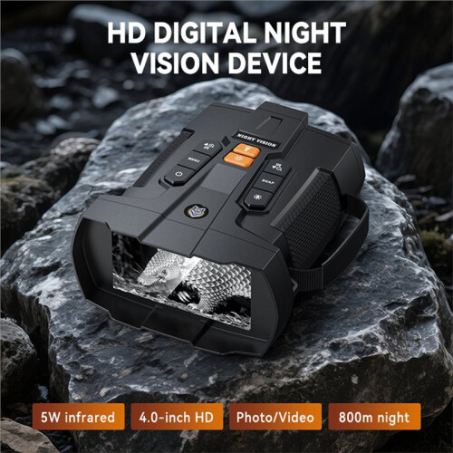 Binóculos de Visão Noturna 4K com Tela de 4 Polegadas,  Digital de 10x, Telescópio e Óculos de Visão Noturna Infravermelha de 5000mAh para 1
