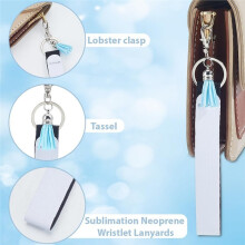 68 Stuks Sublimatie Polsband Sleutelhanger Blanks Sublimatie Polsband Sleutelhanger Maakset voor Verjaardagscadeaus en Feestgunsten