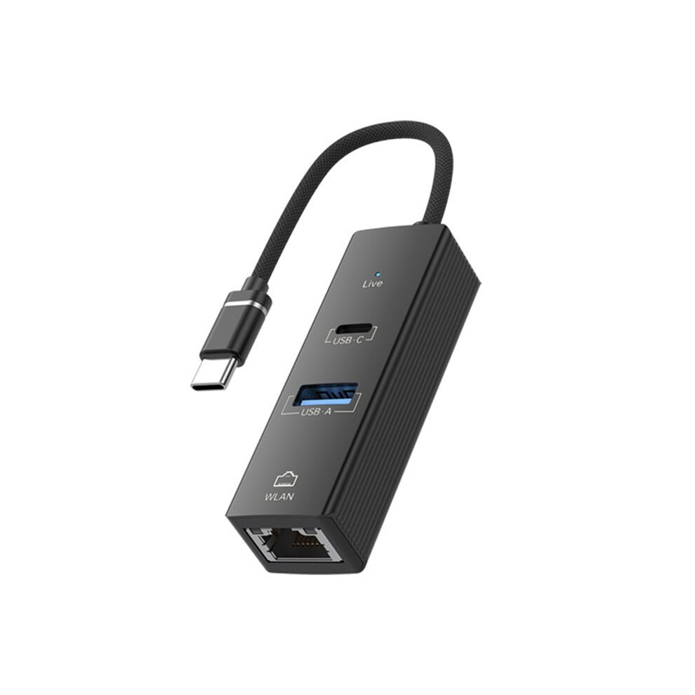Wired Network Card Type-C To 3.0Hub 100M Network Card Mobile Phone Tablet Notebook Desktop Rj45 Black 6033471707967