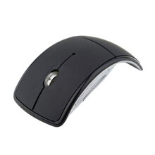 Arc 2.4G Wireless Folding Mouse Cordless Mice USB Foldable Receivers Games Computer Laptop Accessory Black