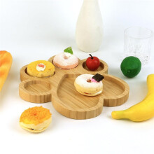 Plateau de Service en Forme de Griffe avec 5 Rainures, Planche à Découper en Bois de 25 cm, Bonbonnière en Forme de Griffe, Bol, Assiette Séparée