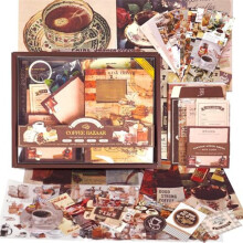Zestaw do Scrapbookingu, Kolekcja Vintage, Idealny do Materiałów Bullet-Scrapbooking, Planer DIY Art Crafts Bazar Kawowy