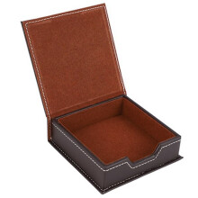 PU Leather Memo Box Desk Accessories Organizer Card Holder Note Holder Sticky Note Storage Box Office School Supplies B