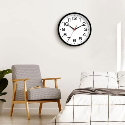 10 inch Silent Battery Wall Clock Black 1