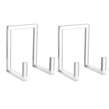 Tellerständer Zur Präsentation, Quadratischer Halter Aus Transparentem Acryl, Tischständer für Bilderrahmen, Staffelei für Bücher, 2er-Pack