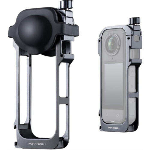 PGYTECH Camera Cage for  X5 with Quick Release Knob Built-in Cold Shoe Mounts and 1/4inch Threads Action Camera Frame 2
