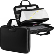 Boîte de Rangement Ignifuge pour Documents avec Serrure et Classeur, Étui Rigide Ignifuge pour Documents, Fichiers et Objets de Valeur