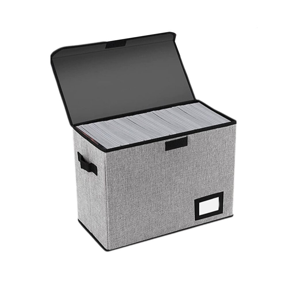 Comic Book Storage Boxes, Back To School Fold Comic Short Box Case With Lid, Book Bin Container Holds 150 Comics Gray Saudism