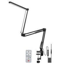 Double LED Desk Lamp with Clamp Swing Arm Desk Lamp Eye-Caring Dimmable Desk Light,Table Desk Lamp EU Plug