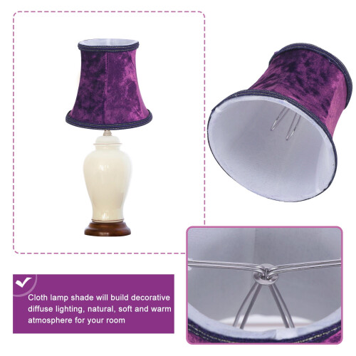Purple Fabric Lamp Shade for Table or Bedside Lamp 1
