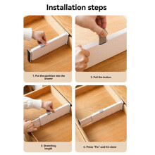 Adjustable Drawer Dividers 4 Pack Expandable Organizers for Efficient Storage in Bedroom, Bathroom, Kitchen, and Office
