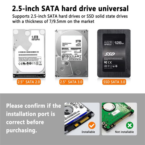 Gabinete USB 3.1 Tipo C para HDD/SSD  de 2,5 Polegadas com Velocidade de Transferência de 6 Gbps 2