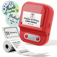 Wireless Portable Printer Label Printer Mobile Thermal Adhesive Label Machine Suitable for Storehouse Express Red