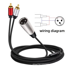XLR Male to Dual RCA Male Cable Clear Audio Signal Transmission Audio Cable Adapter for Headphone Amplifier Mic