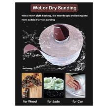 Sandpaper Roll 6 Grits 1 Inch X 19.7inch Sandpaper Roll with Dispenser 80 150 240 320 400 600 Grit Sandpaper Assortment