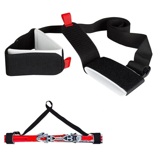 Skiing Bags Adjustable Pole Shoulder Hand Carrier Lash Handle Straps  Hook Loop Protecting for Ski Snowboard 2