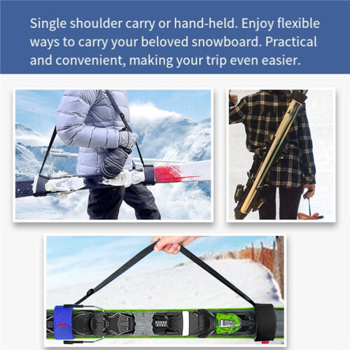 Skiing Bags Adjustable Pole Shoulder Hand Carrier Lash Handle Straps  Hook Loop Protecting for Ski Snowboard