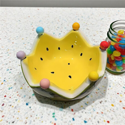 Watermelon Ceramic Fruit Plate Matching Forks Ceramic Snack Tray Large Capacity for Various Fruit Snacks Present Red 2pc