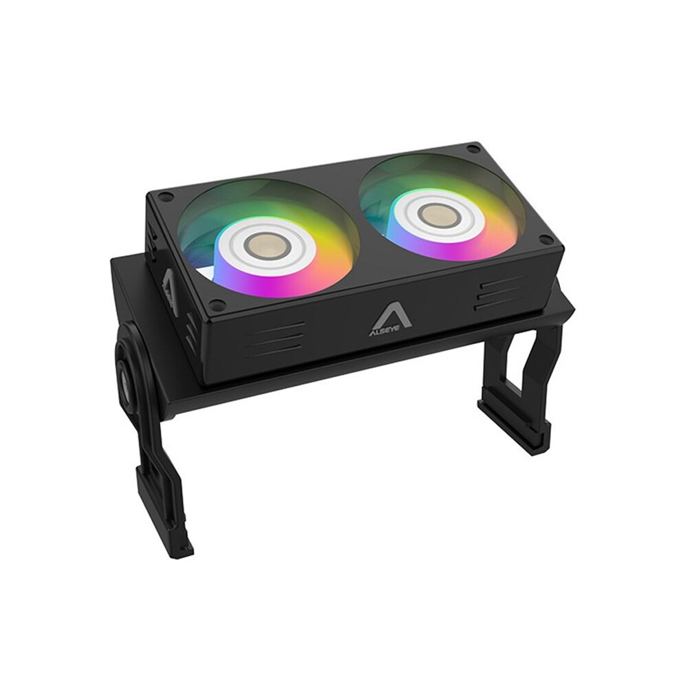 Alseye Ram Cooler Cooling Fan Ram Memory Cooler With Dual 60Mm Fan Pwm Radiator For Ddr2/3/4/5 Cooling, Argb Black 6034211098208