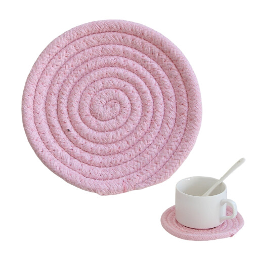 8 Pack Cotton Linen Coasters 11cm Round 1