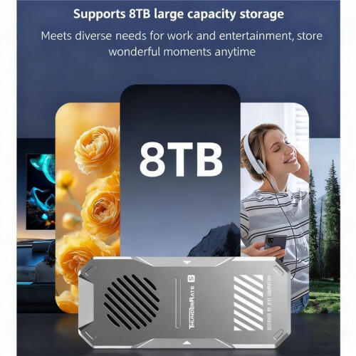 80Gbps for  5 M.2 NVMe SSD Enclosure Transfer Rates over 6000MB/ for  M4 Pro 2