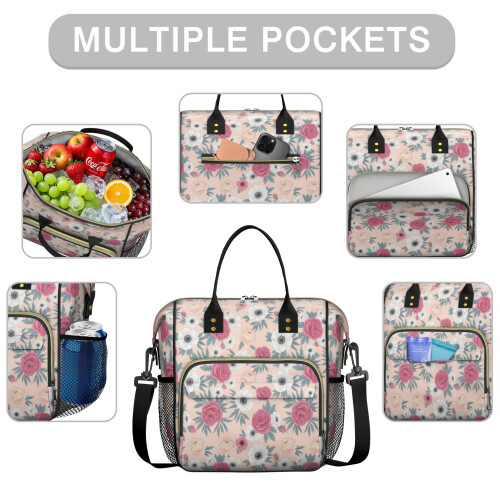 Pioneer Flower Floral Print Μονωμένο, Αδιάβροχο Γυναικείο Δοχείο Φαγητού για Δουλειά, 1