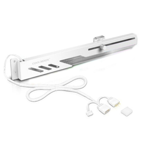 COOLMOON GT8 Vertical GPU Support Bracket Colorful 5V A-RGB Bracket Computer  Video Card Stand GPU Holder,White