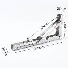 Heavy Duty 2PCS Triangle Folding Angle Shelf Bracket Stainless Steel Shelf Bracket for Table Work Bench Wall Mounted