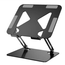 Alloy Steel Laptop Stand Foldable Tablet Heightening Stand for Below 17.3 Inch Device Portable Stand Black