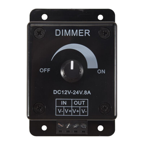 Black LED Dimmer   12V 24V 8A Adjustable Brightness Lamp Bulb Strip Driver Single Color Light Power Supply Controller