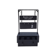 Manual Rotation Update Hanging Book Counter with Digital Storage for Classrooms Libraries and Reading Challenges Black