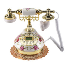 Retro Vintage Antique Style Floral Ceramic Home Decor Desk Telephone Phone