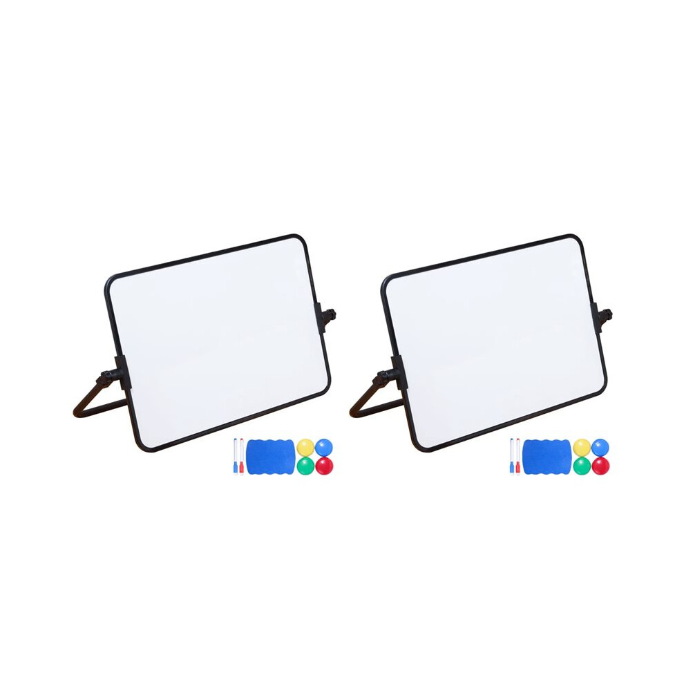 Photos - Dry Erase Board / Flipchart 2X Dry Erase White Board with Stand Erasable Whiteboard with Support School Presentation Board Desk Stable A4 Size
