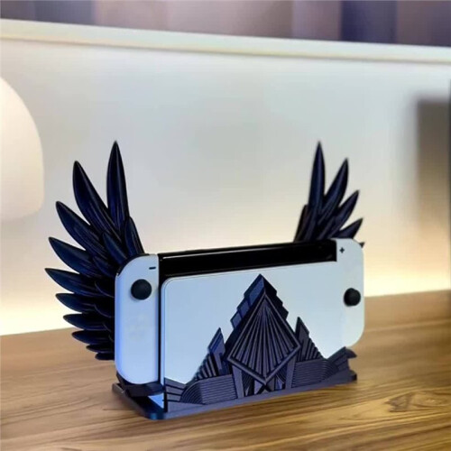 Detachable Wing Base Stand for   Game Console Desktop Holder Decorative Display Accessory White 2