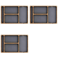 3X Wooden Office Desktop Storage Box Solid Wood Partition Storage Box Mobile Phone Headphone Debris Box Wooden Tray