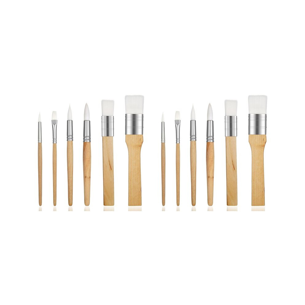 12Pieces Wooden Paintbrushes For Artists Adults Kids Body Face Painting,Acrylic Painting Watercolor 6032694903736