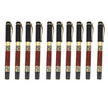 10X Chinese Classical Roller Pen Elegant Golden Metal Ballpoint Pen for Signature School Student Gift