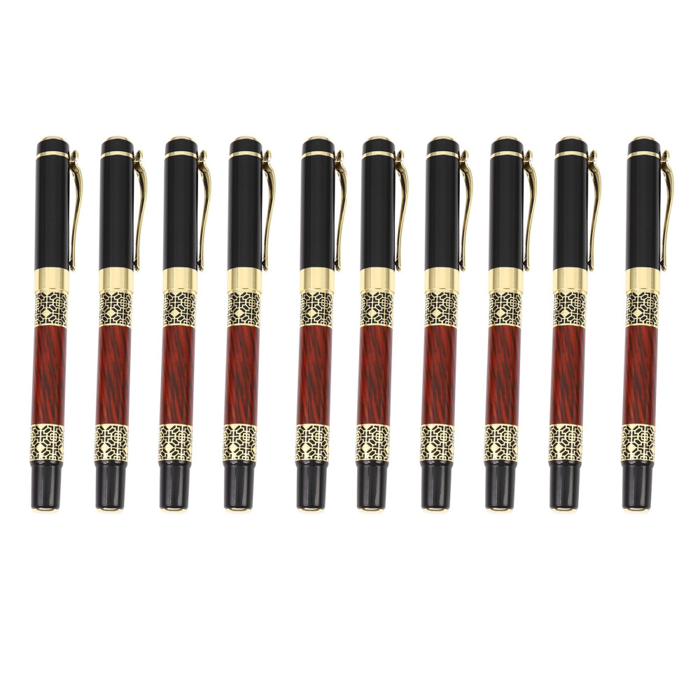 10X Chinese Classical Roller Pen Elegant Golden Metal Ballpoint Pen For Signature School Student Gift 6032651023910