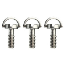 3X Long 1/4 inch D-Ring Screw Stainless Steel for Camera Tripod Quick Release Plate Silver
