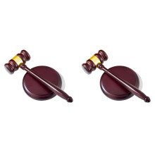 2X Perfect Desk Accessory, Wooden Gavel and Sound Block Set for Lawyers, Judges, Chairmen of the Board Auction, Club