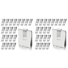 40Pack Stainless Steel Money Clip Silver Slim Cash Clip,Card Holder Metal Money Clips Minimalist Pocket Cash Wallet