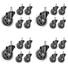 Office Chair Wheels 10mm Stem, Compatible for Chairs, 3/8inchReplacement Rubber Chair Casters, Set of 20