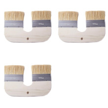 3X Pinceau à Peinture à la Chaux en Poils Naturels - Pinceau Double en U de 10 cm de Large pour Badigeon à la Chaux sur Briques et Murs Intérieurs